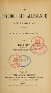 Tapa de La psychologie allemande contemporaine (école expérimentale)