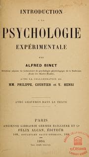 Tapa de Introduction à la psychologie expérimentale