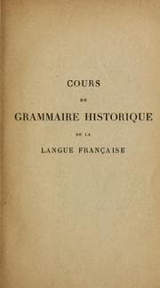 Tapa de Cours de grammaire historique de la langue française
