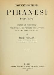 Tapa de Giovanni-Battista Piranesi, 1720-1778
