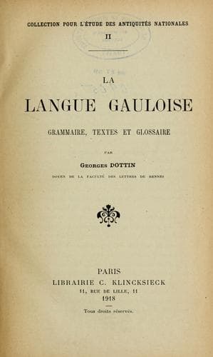Tapa de La langue gauloise
