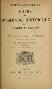 Tapa de Cours de grammaire historique de la langue française
