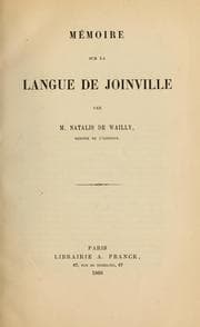 Tapa de Mémoire sur la langue de Joinville