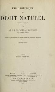 Tapa de Essai théorique de droit naturel, basé sur les faits