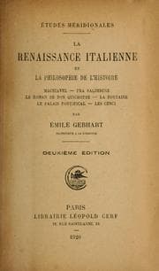 Tapa de La renaissance italienne et la philosophie de l'histoire