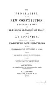 Tapa de The Federalist, On the New Constitution