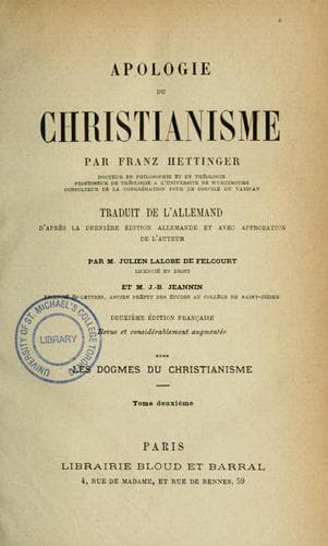 Tapa de Apologie du christianism