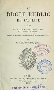 Tapa de Le droit public de l'église