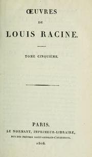 Tapa de Oeuvres de Louis Racine