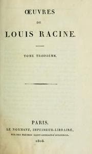 Tapa de Oeuvres de Louis Racine