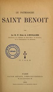 Tapa de Le patriarche Saint Benoit