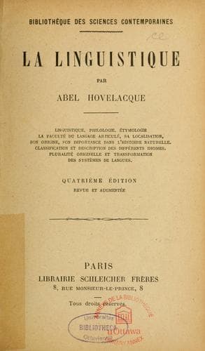 Tapa de La Linguistique