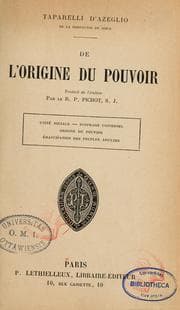 Tapa de De l'origine du pouvoir