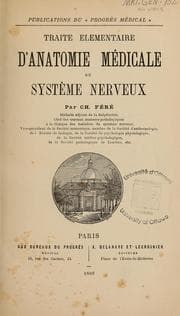 Tapa de Traité élémentaire d'anatomie médicale du système nerveux
