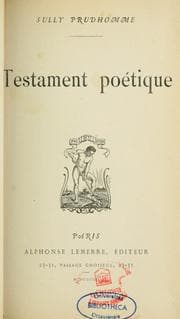 Tapa de Testament poétique