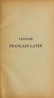 Tapa de Lexique français-latin