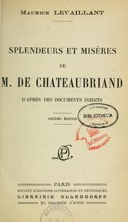 Tapa de Splendeurs et misères de M. de Chateaubriand