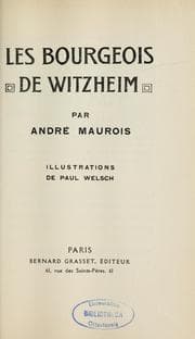 Tapa de Les bourgeois de Witzheim