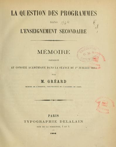 Tapa de La question des programmes dans l'enseignement secondaire