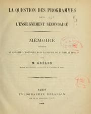Tapa de La question des programmes dans l'enseignement secondaire