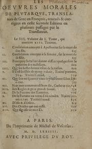 Tapa de Les Oeuvres morales et meslees