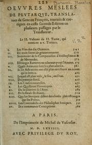 Tapa de Les Oeuvres morales et meslees