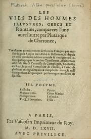 Tapa de Les Vies des hommes illustres, grecs et romains