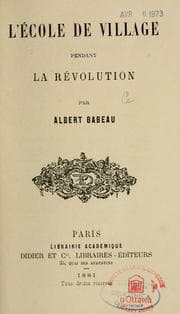 Tapa de L'école de village pendant la Révolution
