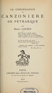 Tapa de La chronologie du Canzoniere Pétrarque