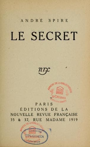 Tapa de Le secret ...