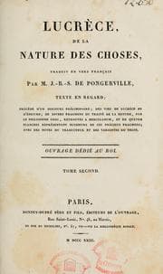 Tapa de De la nature des choses