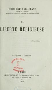 Tapa de La liberté religieuse