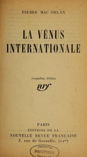 Tapa de La Venus internationale