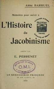 Tapa de Mémoires pour servir à l'histoire du jacobinisme \