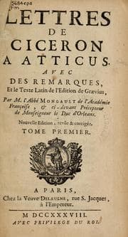 Tapa de Lettres à Atticus