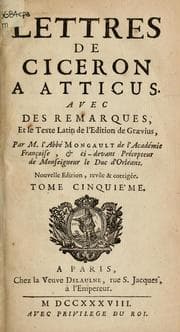 Tapa de Lettres à Atticus