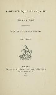 Tapa de Oeuvres de Gautier d'Arras