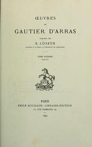 Tapa de Oeuvres de Gautier d'Arras