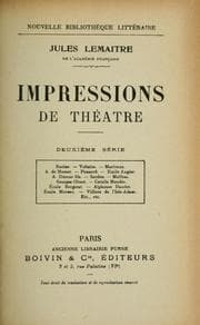 Tapa de Impressions de théâtre