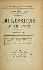 Tapa de Impressions de théâtre