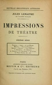 Tapa de Impressions de théâtre