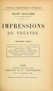 Tapa de Impressions de théâtre