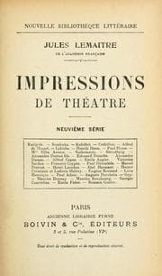Tapa de Impressions de théâtre