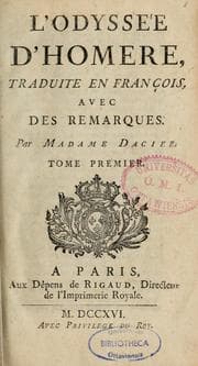 Tapa de L'Odyssée d'Homere, traduite en françois