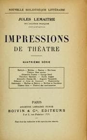 Tapa de Impressions de théâtre