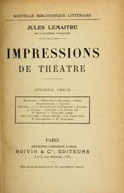 Tapa de Impressions de théâtre