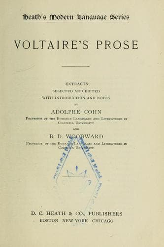 Tapa de Voltaire's prose