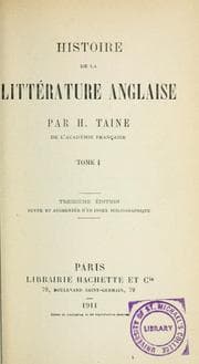 Tapa de Histoire de la littérature anglaise