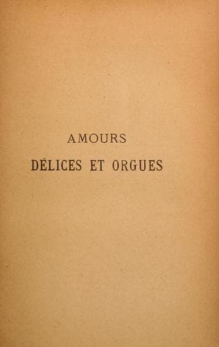 Tapa de Amours, délices et orgues
