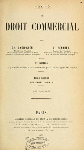 Tapa de Traité de droit commercial